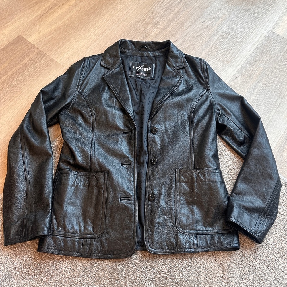 Wilson’s Maxima Black Leather y2k Jacket
